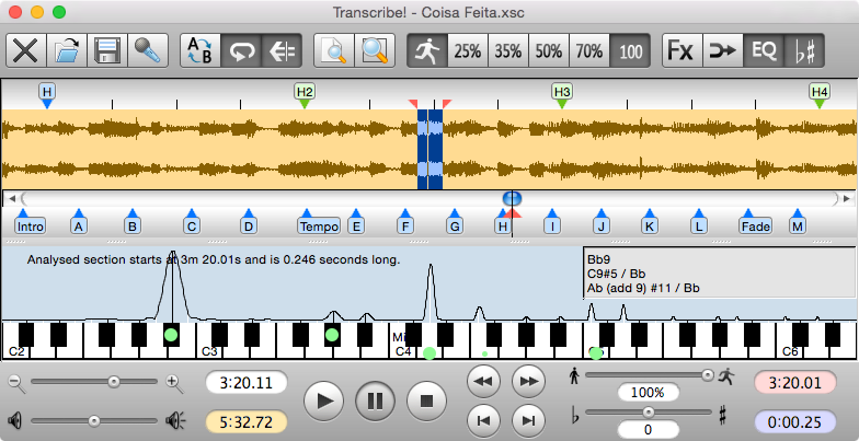 Transcribe! version 8.66 Mac screenshot